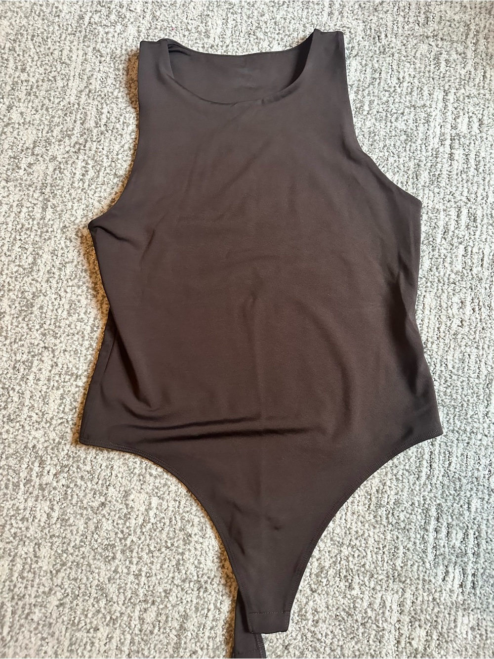 Brown Sleeveless One-Piece Bodysuit
